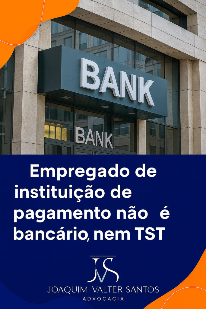 Empregado de instituição de pagamento não é bancário nem financiário, diz TST.